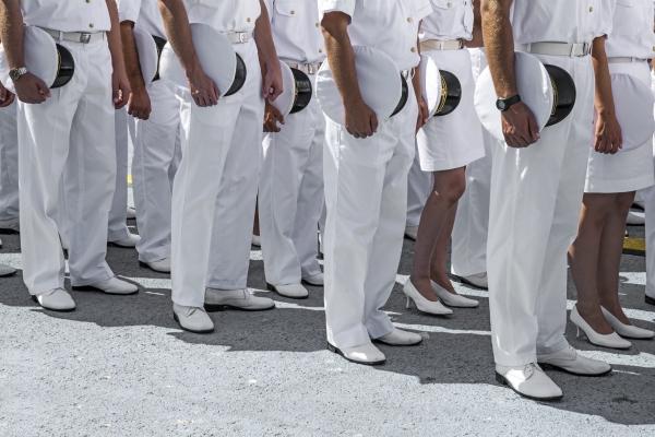 Navy personnel in formation